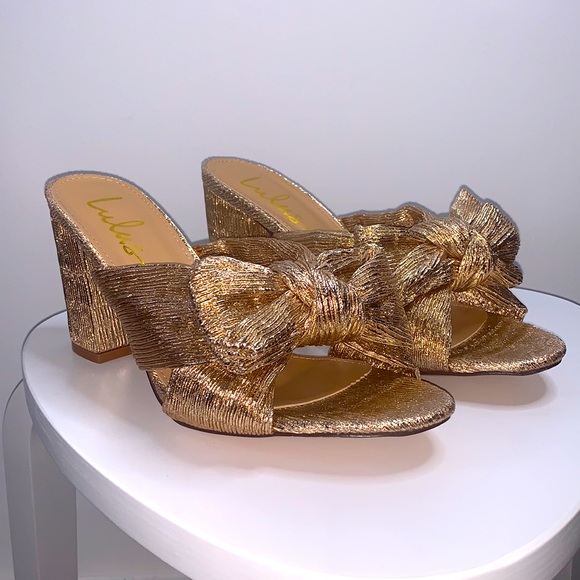 Lulus Shoes - Dorothea Rose Gold Knotted High Heel Sandals 9